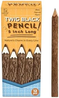 BSIRI Natural Wood Graphite Twig Pencils Set of 12