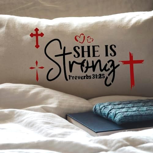 16 Piece Christian Stencils for Painting - Reusable Bible Verse Cross Faith Stencils Set