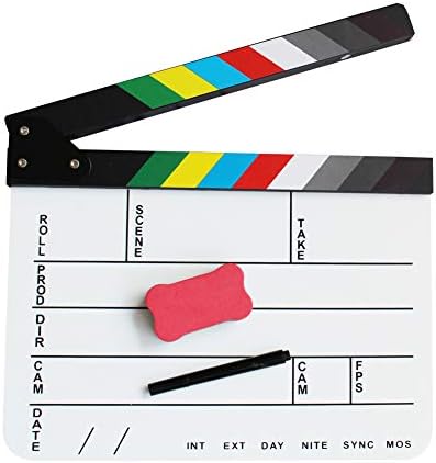 Coolbuy112 Acrylic Film Directors Clapboard with Magnetic Eraser and Pens