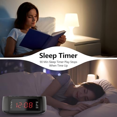 CD Player Alarm Clock with Remote and Bluetooth