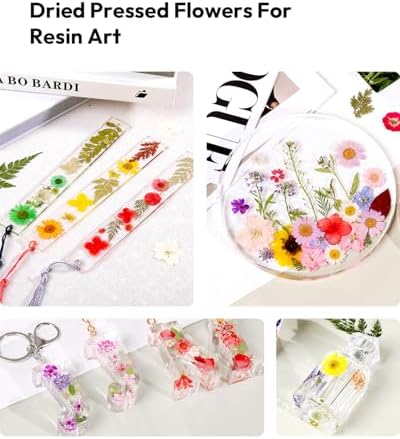 Resiners 174Pcs Dried Flowers Pressed for Crafts