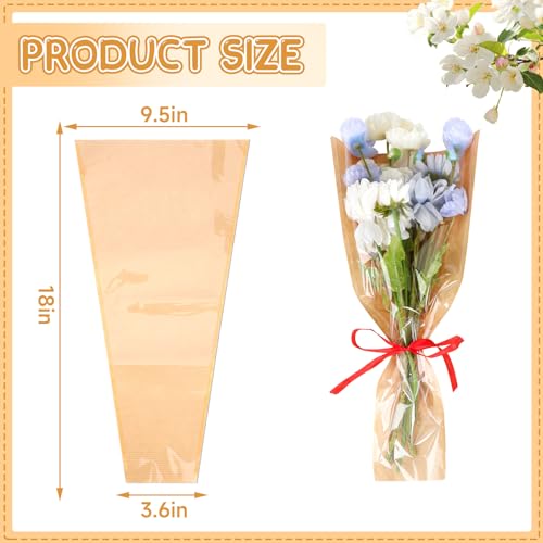 Jansun 40Pcs Flower Wrapping Bags for Bouquets