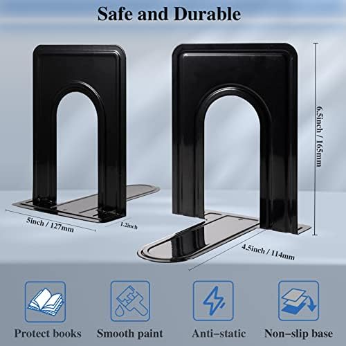 30 Pcs Black Metal Book Ends Heavy Duty