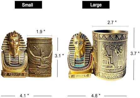 Ancient Egyptian Pencil Holder with Pharaoh and Isis