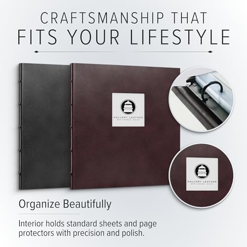 Gallery Leather 3 Ring Binder with Window 125 Thick Freeport Slate