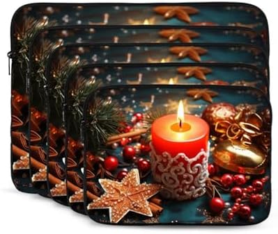 OPSREY Christmas Candle Print Laptop Sleeve 15 Inch Case