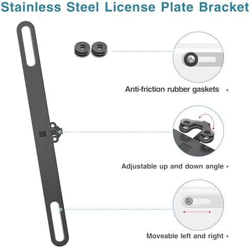 Stainless Steel Backup Camera License Plate Mount 2 PCS