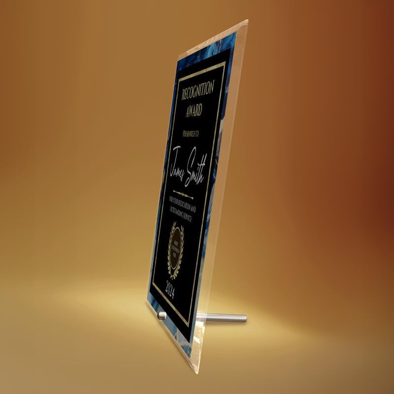 8x10 Personalized Glass Plaque for Awards and Recognition