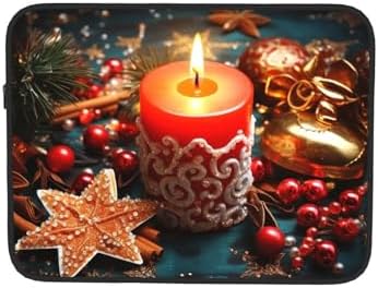 OPSREY Christmas Candle Print Laptop Sleeve 15 Inch Case