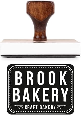 Personalized Rubber Hand Stamp with Wood Handle