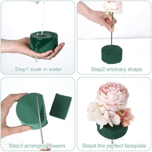 4Pcs Round Floral Foam Blocks for Flower Arrangements