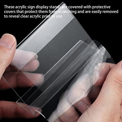 40 Pack Mini Clear Sign Display Holders with Blank Labels