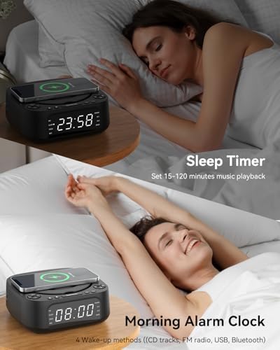 MONODEAL Portable CD Player with Bluetooth FM USB and Sleep Timer