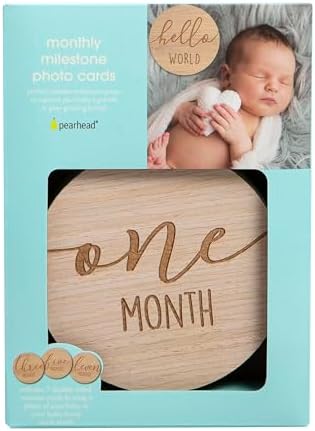 Pearhead Wooden Monthly Milestone Photo Cards