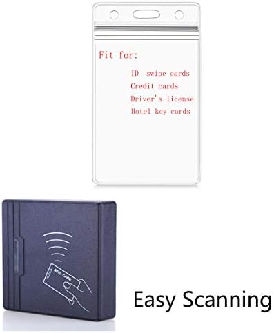 6 Pack Vertical ID Card Badge Holder with Waterproof Zip