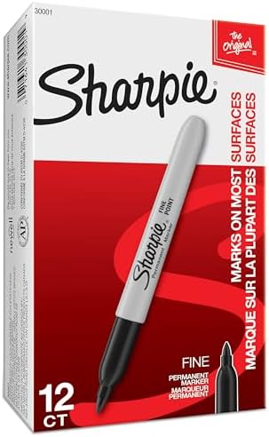 Sharpie Permanent Markers 12 Count Black Set