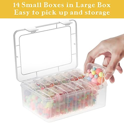 Mathtoxyz Small Bead Organizers 15 Pieces Transparent Storage Cases
