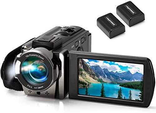 Kimire Full HD 1080P Camcorder with 2 Batteries