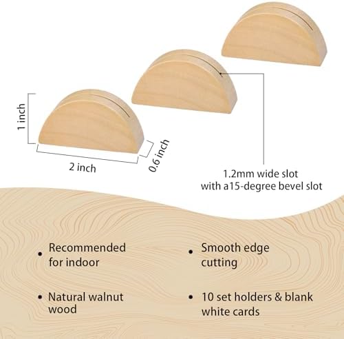 UNIQOOO 10 Set 2 Inch Arch Wood Stand with Cards