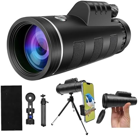 YATIME 80x100 HD High Power Monocular with Smartphone Adapter and Tripod