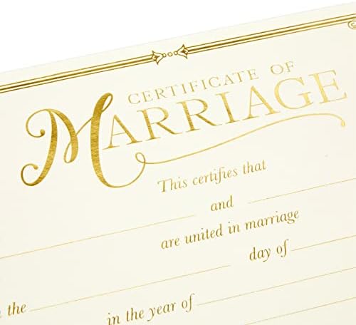 48 Pack Wedding Certificates with Gold Foil Edges