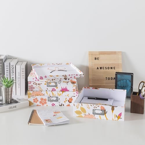 Soul Lane Floral Storage Box Set of 3 with Lids