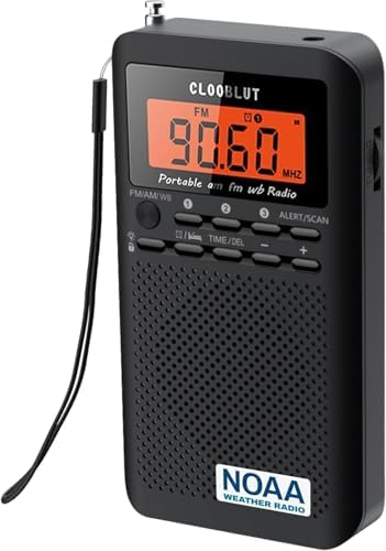 Clooblut Weather Radio with AM FM WB Bands and Backlight Keyboard