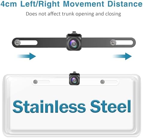 Stainless Steel Backup Camera License Plate Mount 2 PCS