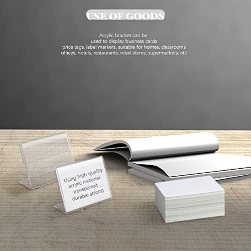 40 Pack Mini Clear Sign Display Holders with Blank Labels