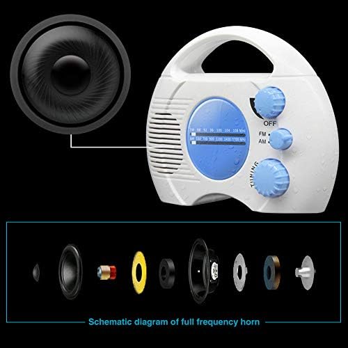 SY-910 Mini Portable AM FM Shower Radio with Built-In Speaker