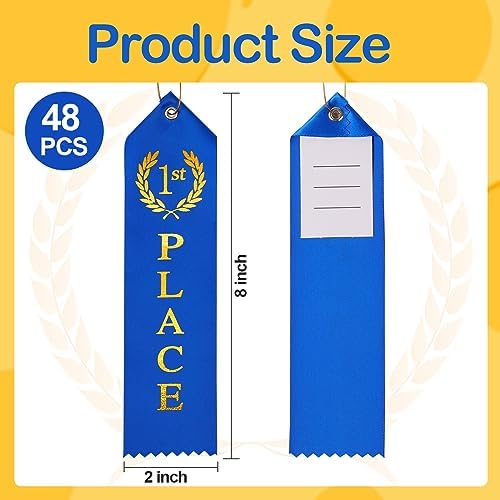48PCS Award Ribbons with Event Card and Gold Rope