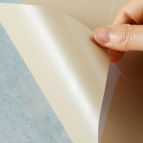 Homtable 50 Pack Shiny Envelopes with Cards and Gold Stickers for Invitations