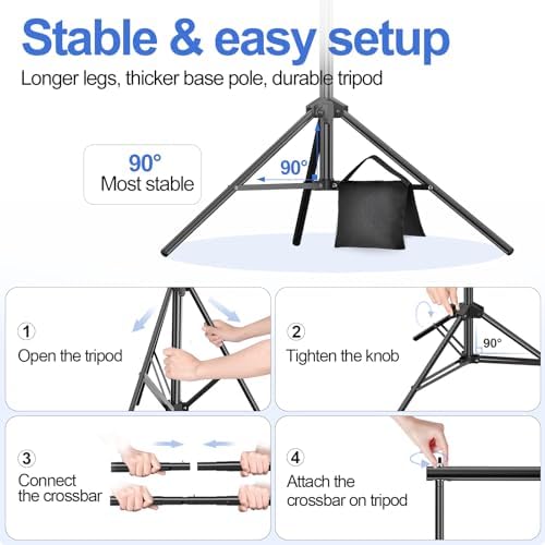 EMART 10x7ft Adjustable Photo Studio Backdrop Stand Kit