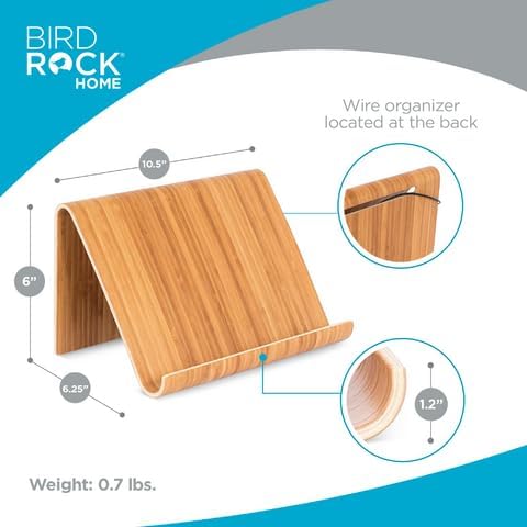 Bamboo Tablet Holder Stand - Adjustable Natural Wood Design