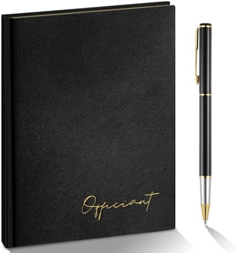 Wedding Officiant Book with Black Ink Pen