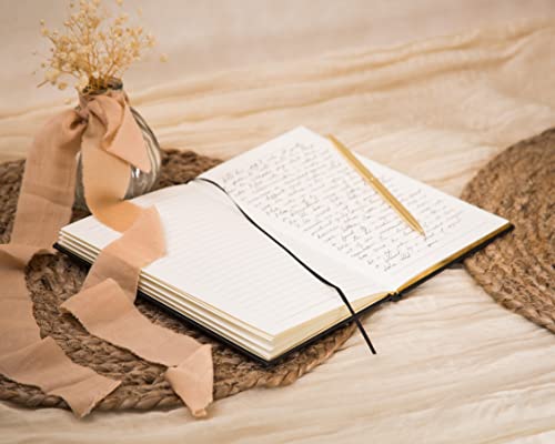 MUUJEE Wedding Officiant Book - Black Gold Embossed Hardcover Journal