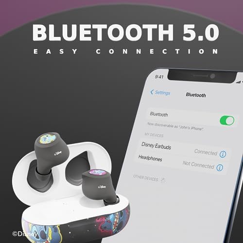 Disney Lilo and Stitch Bluetooth Earbuds with Case - 30 Hours Playtime