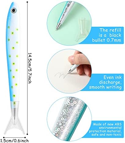 Meanplan 20 Pack Fish Shaped Pens for Kids and Adults