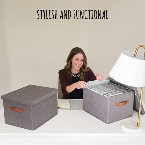 ZICOTO Decorative File Organizer Box Set of 2