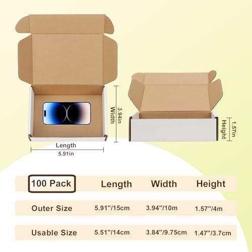 WIFTREY 100 Pcs White Shipping Boxes 591x394x157 Inches