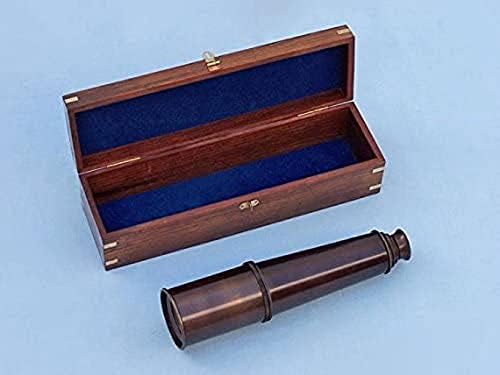 36 Inch Bronze Spyglass with Rosewood Box