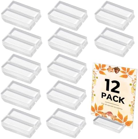 12 Pcs Clear Acrylic Name Card Holders for Table