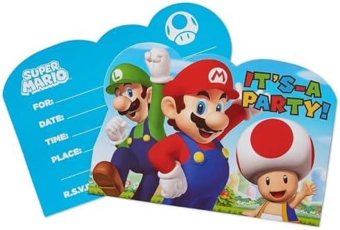 Amscan Super Mario Invite Postcards 8 Count
