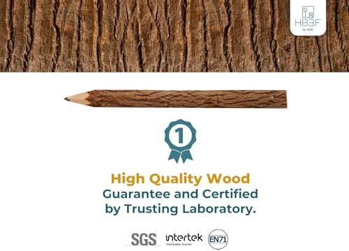 BSIRI Natural Wood Graphite Twig Pencils Set of 12