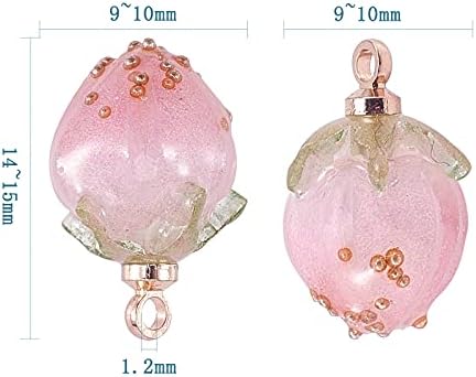 LiQunSweet 20 Pcs Natural Dried Flower Bud Charms for DIY Jewelry