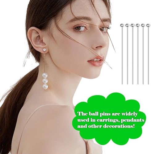 200Pcs Ball Pins for Jewelry Making Stainless Steel