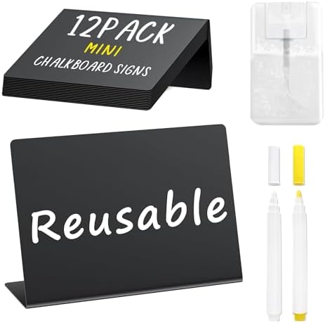 PigPotParty 12 Pcs Food Labels with Cleaning Spray and Markers