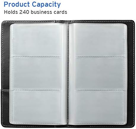 Sooez Leather Business Card Book Holder Organizer 240 Capacity Black