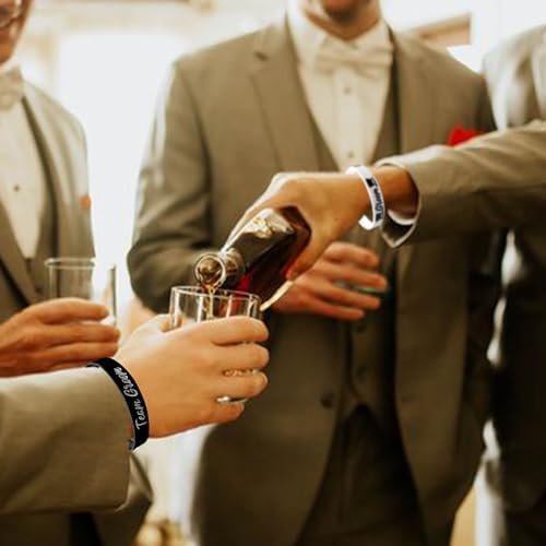 LADYHOME 7 Pcs Silicone Wristbands for Groomsmen Wedding Gifts
