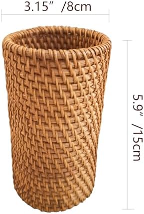 Handmade High Wall Rattan Pen Cup Holder